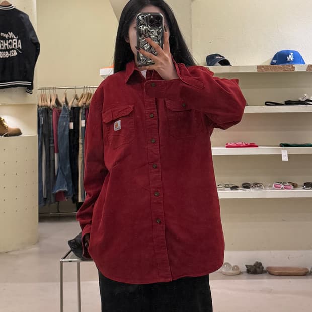 칼하트 투포켓 레드 워크셔츠 U1270