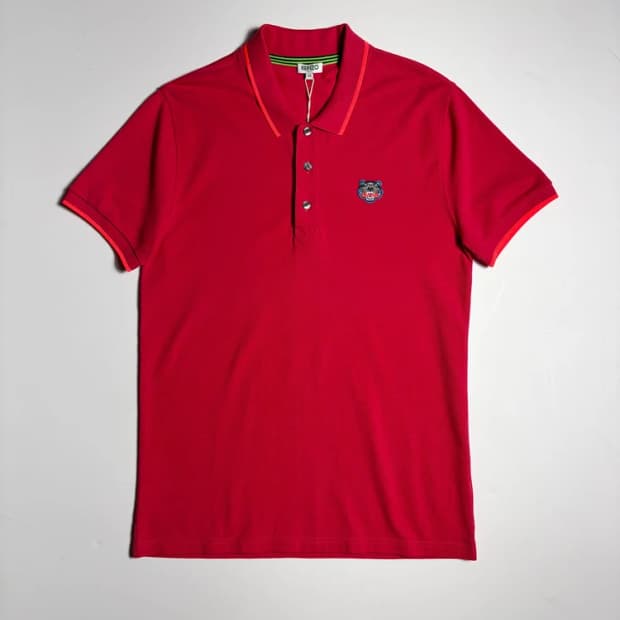 겐조 KENZO 미니 타이거 자수 반팔 카라 티셔츠 R1961