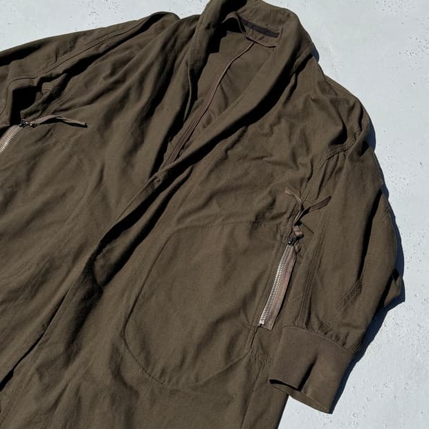 18AW Nylon Serge Gown Jacket Coat
