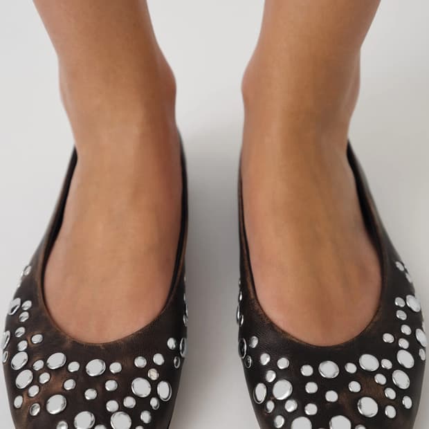 (37,38,39,40) 기마구아스 발레리나 스터드/ 페이드브라운