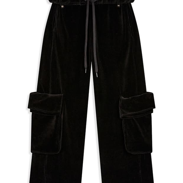 오픈와이와이openyy ROLLED WAIST VELOUR CARGO P