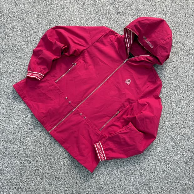 L 베네통 후드 바람막이 자켓 0421J