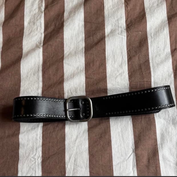 폴로 랄프로렌 빈티지 레더 아일릿 벨트