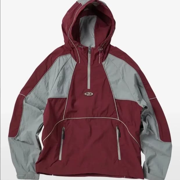 트래블 블록 포켓 아노락 버건디 L