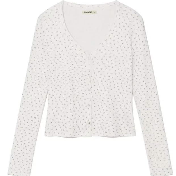 글로니 프로방스 아일렛 가디건 크림블룸