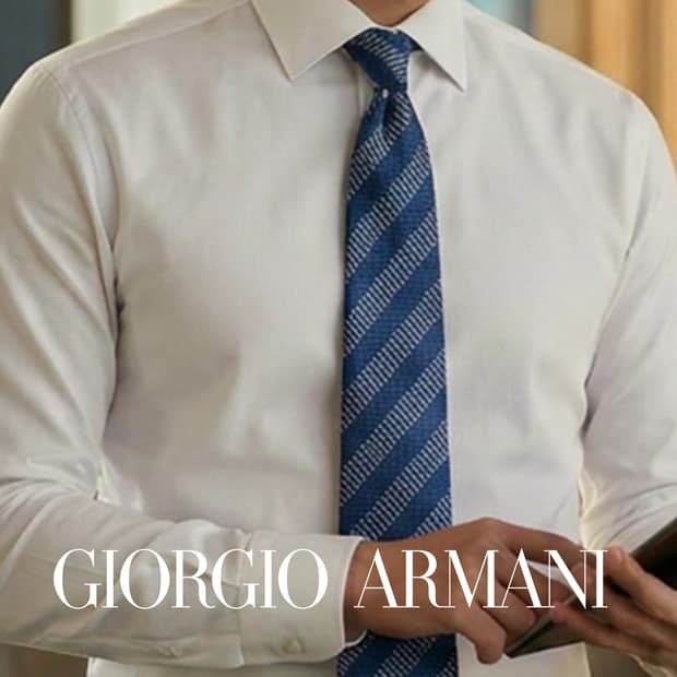 조르지오 아르마니 스트라이프 넥타이 9cm S~A+등급 E1018