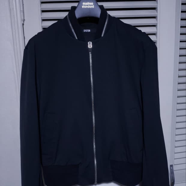 95 한섬 시스템 봄버 블루종 자켓