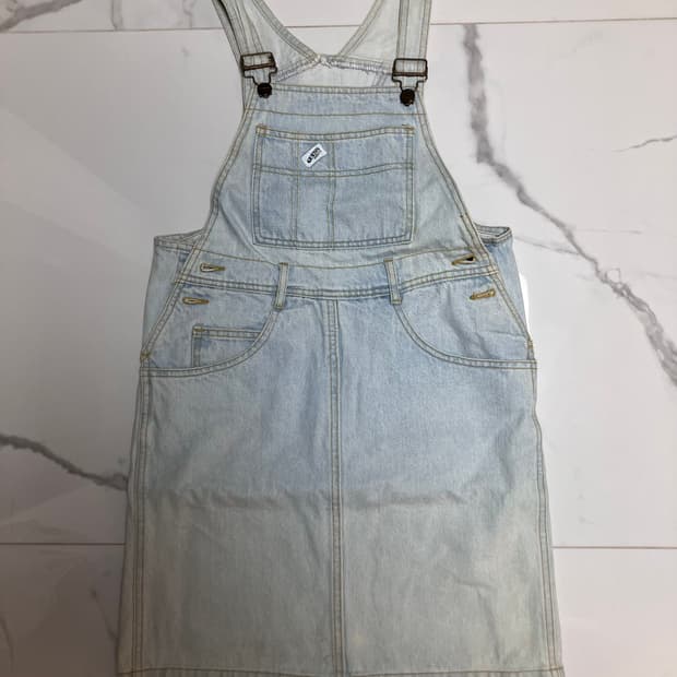 90s 빈티지 게스 데님 청치마 멜빵치마 오버롤 연청 라이트워시