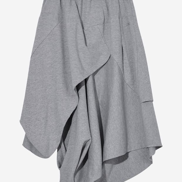 SLASHED DRAPE SKIRT / GRAY