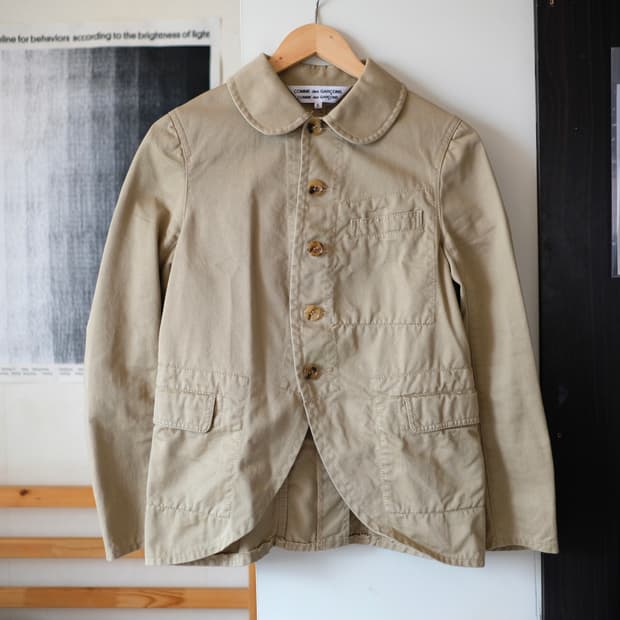 꼼데가르송 라운드카라 베이지 자켓 S