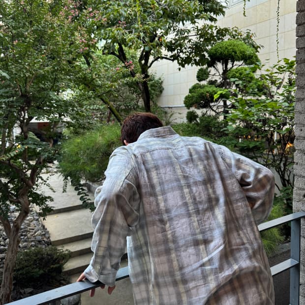 스투시 비치 플레이드 셔츠 오프 화이트 (L)