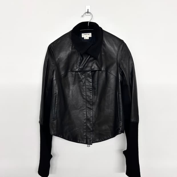 헬무트랭 코튼 하이넥 램스킨 자켓