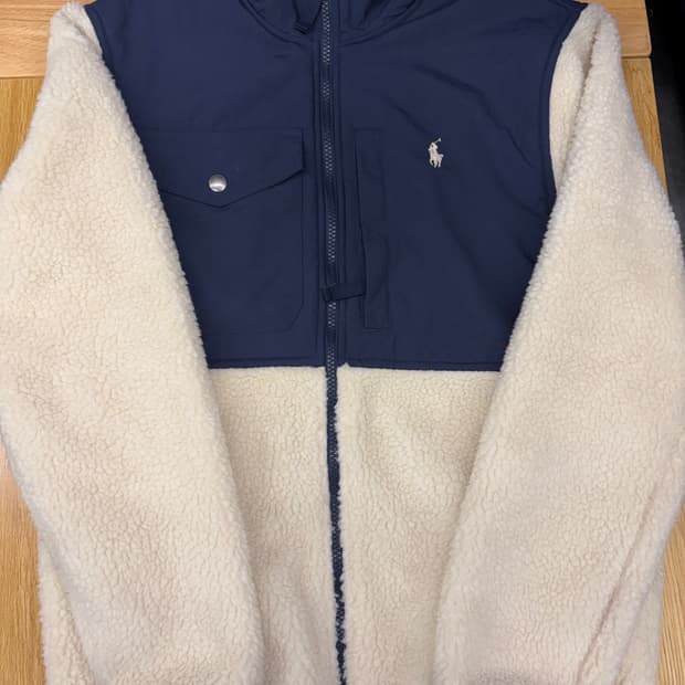 폴로 랄프로렌 네이비 양털 플리스 후리스 집업 자켓   xs  