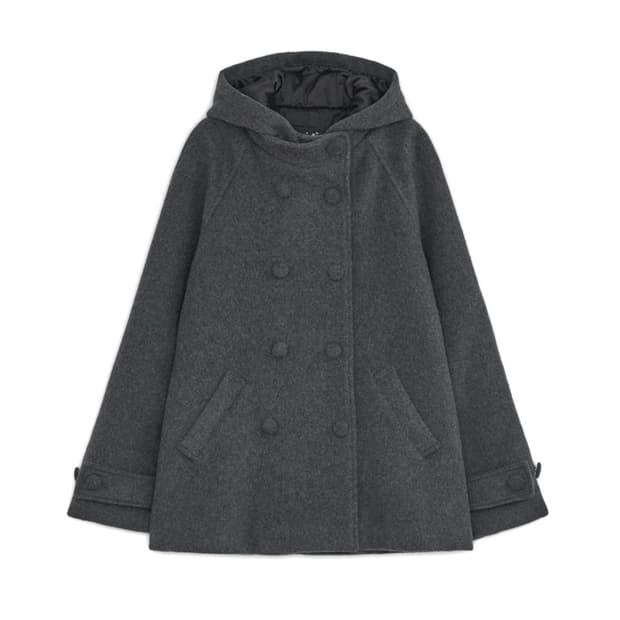 (단추 리뉴얼O) 허그유어스킨 하프 코트 차콜