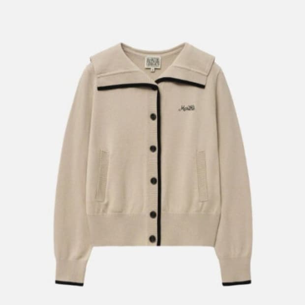 마리떼 세일러 니트 가디건 베이지 s사이즈