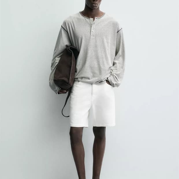 자라 레귤러핏 데님 버뮤다 팬츠