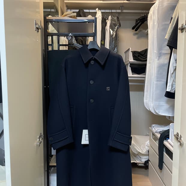 우영미 24fw 네이비 발마칸 코트 46사이즈