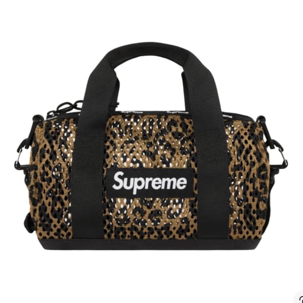 슈프림 메쉬 미니 더플백 레오파드