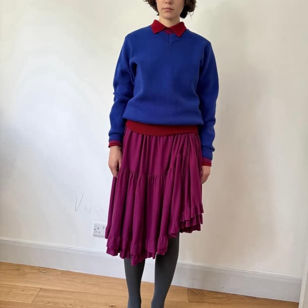 cosmoss 코스모스 프릴 스커트 마젠타