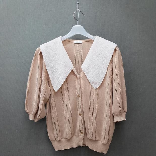 한섬 시스템 2022 빅카라 니트 가디건 S사이즈