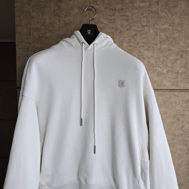 솔리드옴므 아이보리 백로고 후드 티 46