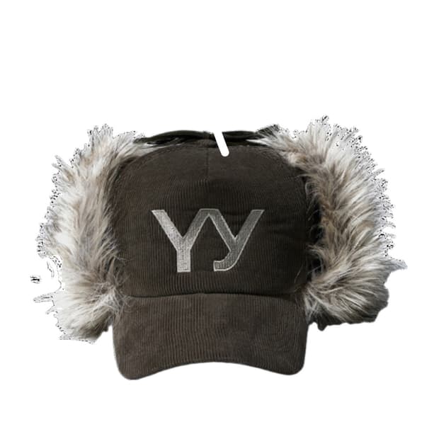 오픈 Yy 포우 퍼 코듀로이 이어플랩 캡 카키