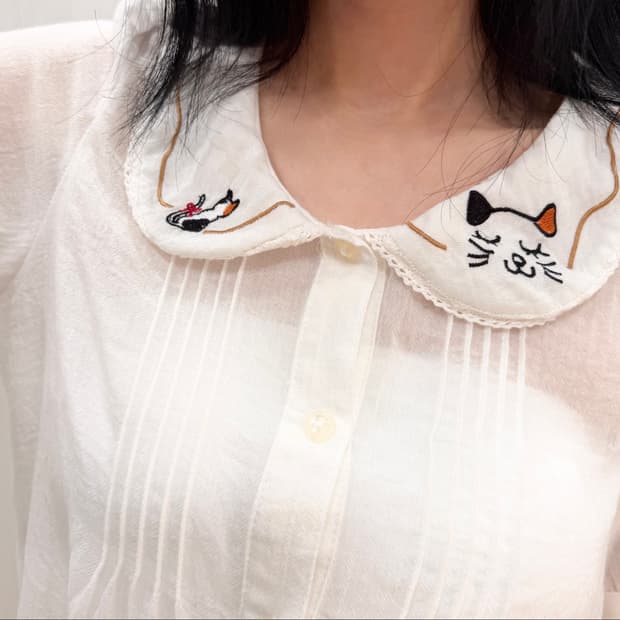 kitten collar blouse