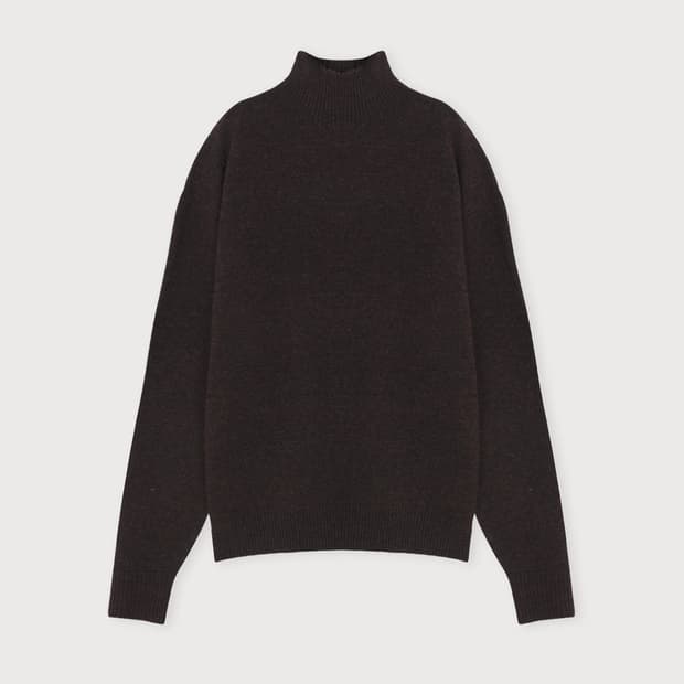 에토스 하프넥 울 니트 브라운