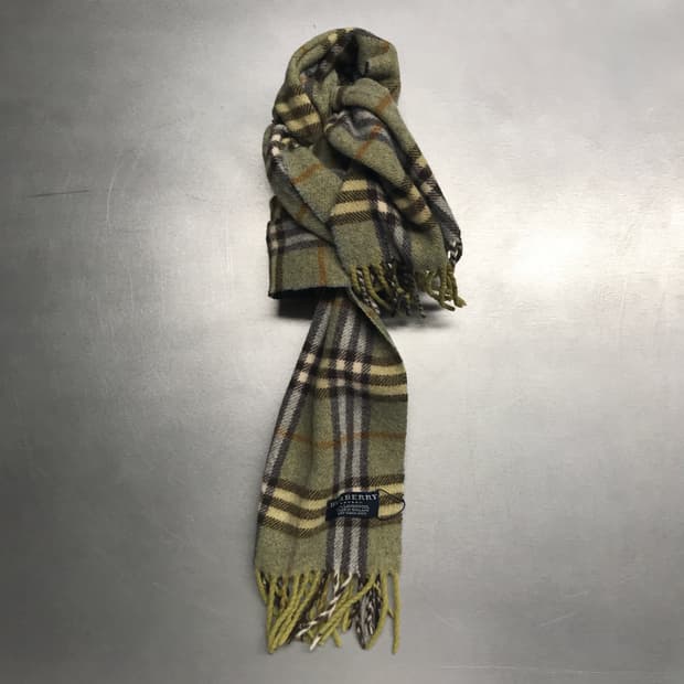 버버리 정품 램스울 머플러 카키