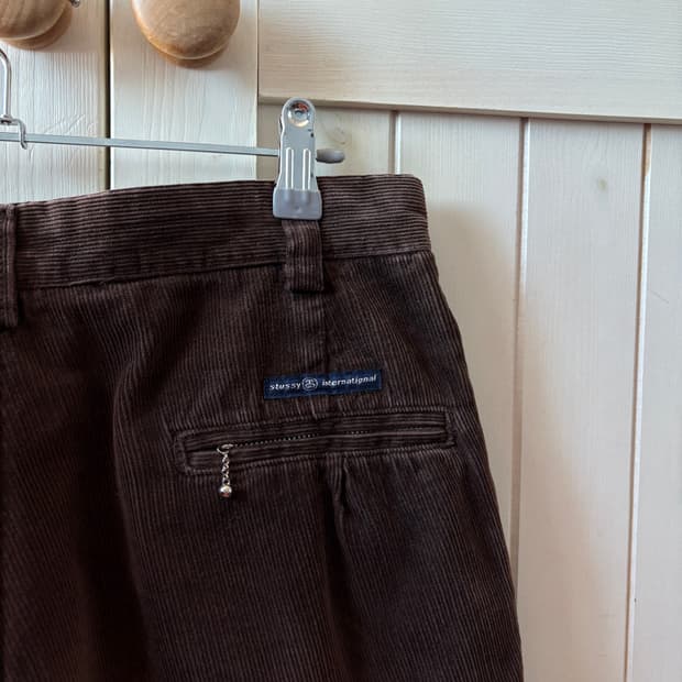 (택보유)90s 미제 usa 스투시 볼체인 코듀로이 팬츠 브라운 31