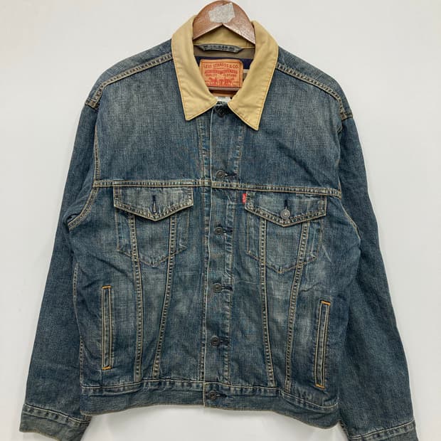 리바이스 카라 청자켓
