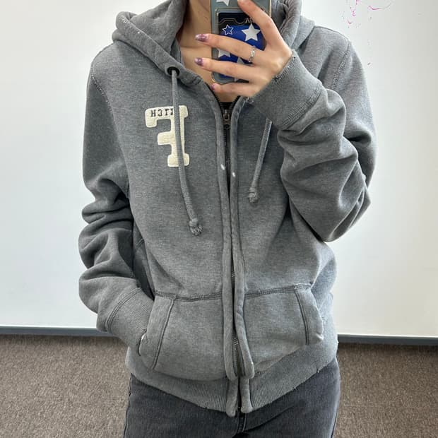 Abercrombie 아베크롬비 F로고 그레이 후드집업