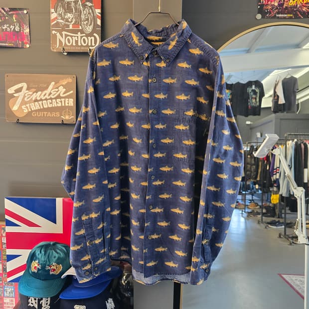 Woolrich 울리치 피쉬 패턴 빈티지 셔츠