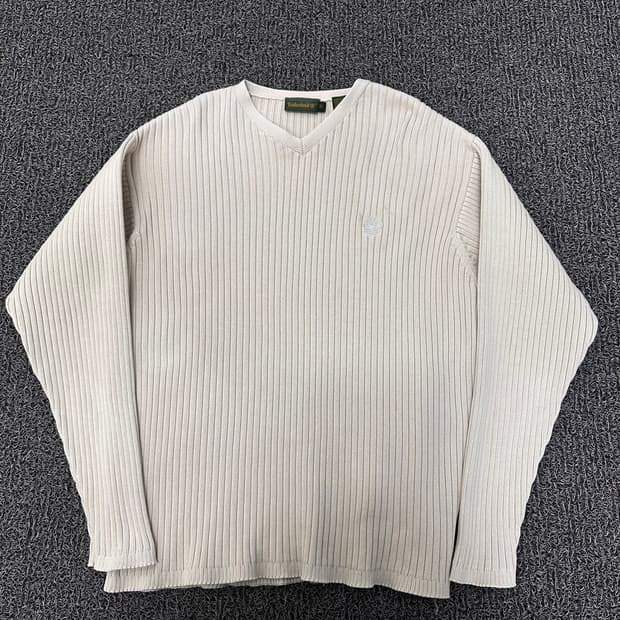 Timberland 팀버랜드 V넥 니트 아이보리 M