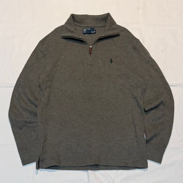 폴로 랄프로렌 반집업 코튼 니트 그레이