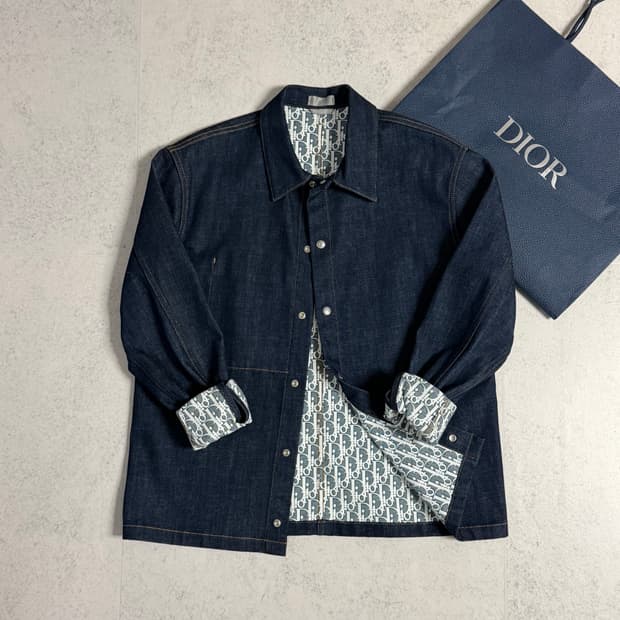 디올 오블리크 데님 청자켓