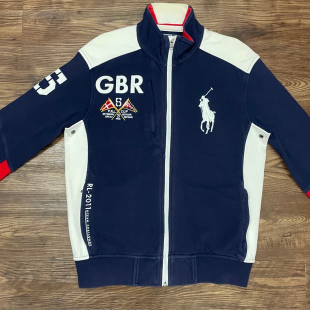 폴로 치프키프 빅포니 GBR 영국 코튼 집업 자켓 네이비