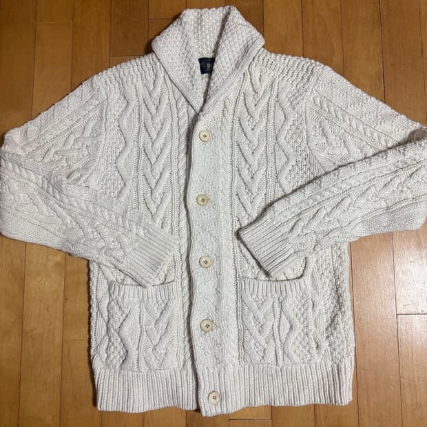 RRL 실크 혼방 아란 숄 칼라 가디건 (1회 실착)