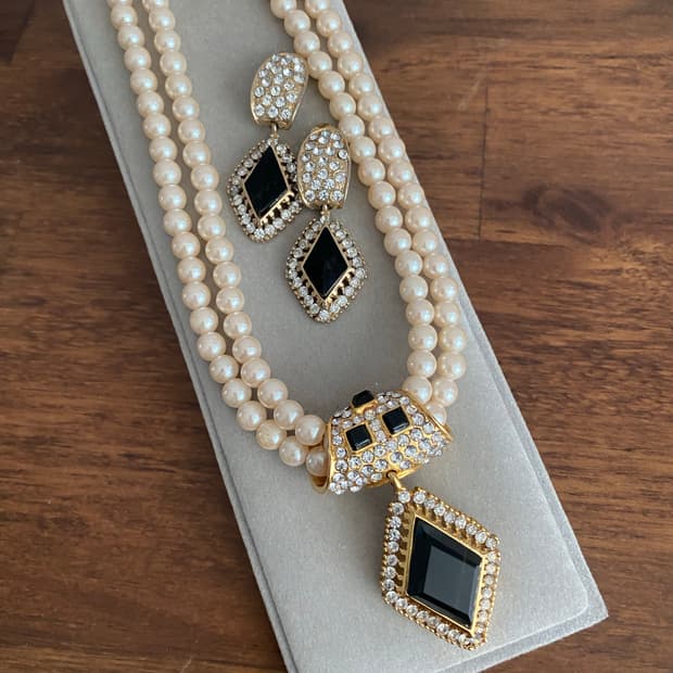 빈티지 악세서리 목걸이 귀걸이 세트