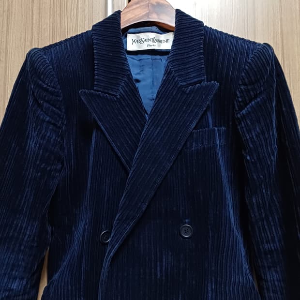 이브생로랑 여성 코듀로이 벨벳 마이 자켓 블레이져 ysl 입생로랑