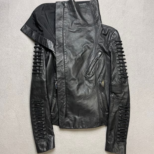 [s] 여성 하이넥 레더자켓 - 양가죽자켓 (릭오웬스 스타일)
