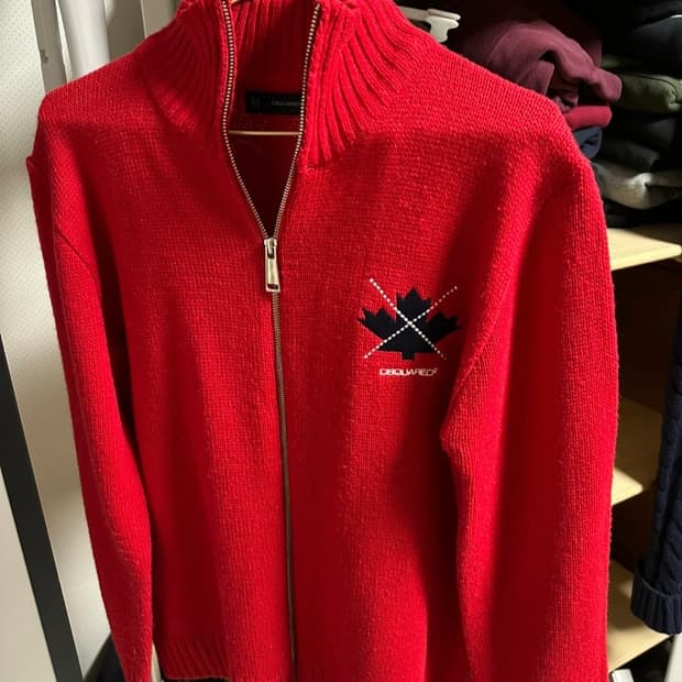 디스퀘어드 dsquared2 레드 니트 집업