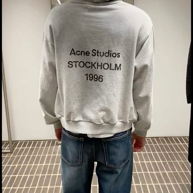 아크네 스튜디오 로고 후드 스웨터, 후드티 L