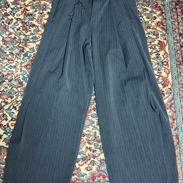 비긴202 룩 링크 팬츠 차콜 스트라이프 사이즈1