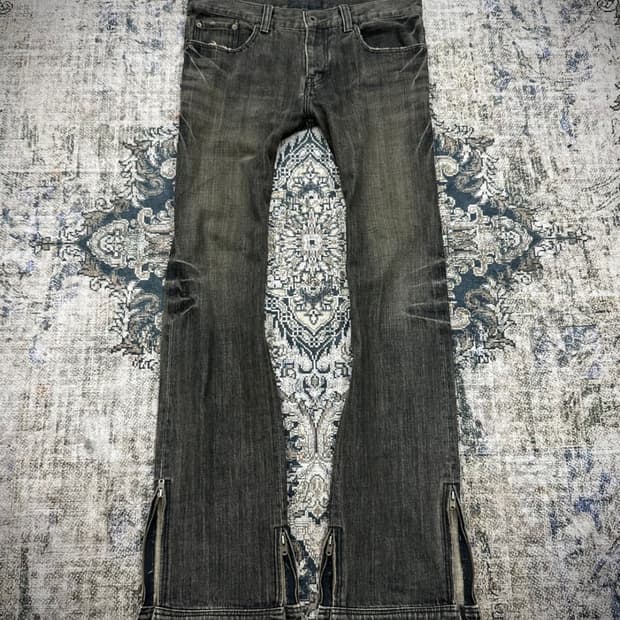 Zip up flare jeans