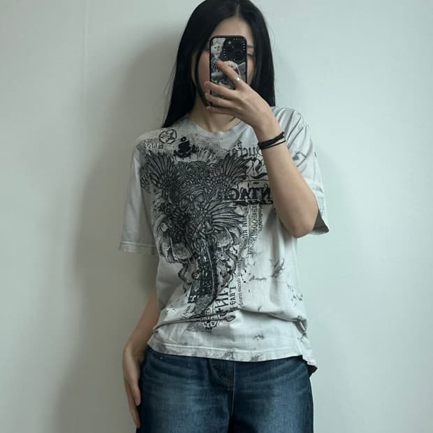 버커루 빈티지 y2k 와투케 반팔 티셔츠