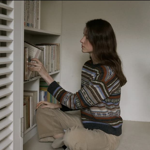 유라고 urago 리저브 자카드 니트