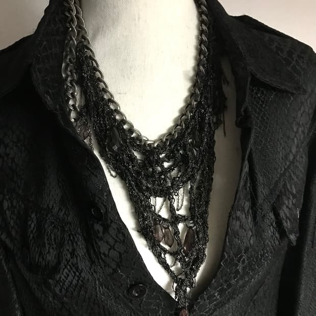 Vintage Multi-Layer Black Chain Necklace