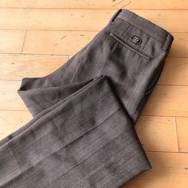 BALENCIAGA 빈티지 발렌시아가 90s 투턱 울 슬렉스
