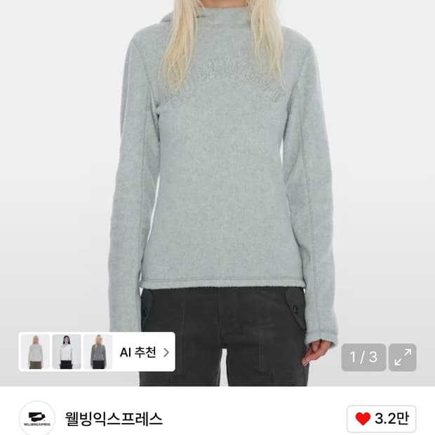 웰빙익스프레스 Fleece Sports Hoodie Mint 후드티